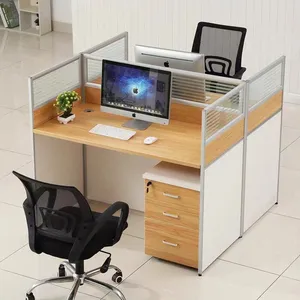 Meja Modern modular workstation cubile cubicle 2 orang 4 Orang kursi workstation meja furnitur kantor