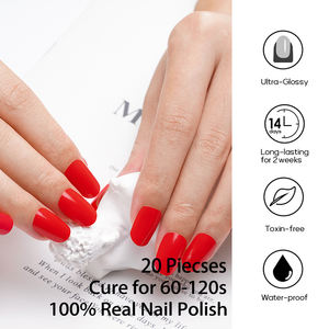 ठोस रंग धातु बनावट लंबे समय तक स्थायी प्रेस-ऑन हेमा फ्री जेल नाखून लपेटें स्ट्रिप्स यूव लाइट लैंप का इलाज - Product Image 6