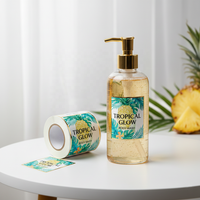 Autocollants pour gel douche et shampoing, autocollants pour gommage corporel, étiquettes personnalisées en rouleaux pour bouteilles, autocollants cosmétiques avec logo sur mesure