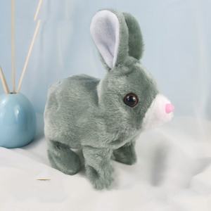 Peluche HY7 Simulato <span class=keywords><strong>di</strong></span> Coniglio, Cane, Panda, Regalo Divertente, Cammina e Urla, Bambola Animale Elettrica, Giocattolo Coniglio Bianco - Product Image 3
