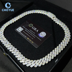 925 Sterling Silver VVS Moissanite Diamond 15MM <b>Iced</b> <b>Out</b> Cuban Link <b>Chain</b> Buss Down Hip Hop Hip Hop Jewelry Necklace - Product Image 4