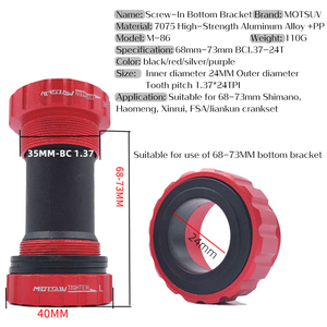 Juego de soporte inferior de <span class=keywords><strong>bicicleta</strong></span> rodamiento sellado tipo de rosca 68 73mm BSA68 BB91 Shell 24mm Spline Axis MTB soporte inferior de <span class=keywords><strong>bicicleta</strong></span> - Product Image 2