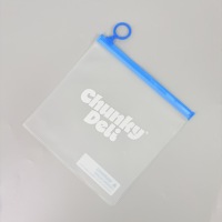 Pochette semi-transparente en PVC avec fermeture éclair coulissante, personnalisable avec logo, pour étudiants, trousse à crayons, jouets anti-stress, poupées, petits objets, sac de rangement scellé