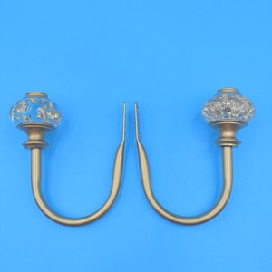 U Shape Wall <b>Hook</b> Imitation Gold Resin Wood Fiberglass Durable Traditional <b>Curtain</b> Hardware 45cm - Product Image 2