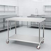 Table de travail en acier inoxydable de qualité alimentaire, station de préparation pour cuisine commerciale, plan de travail industriel robuste pour boulangerie, boucherie