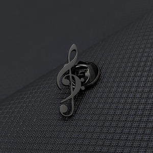 Muzieknoot reversspeldjes broches zwart-wit voorraad bulk geen minimum metaal zacht emaille pin - Product Image 5