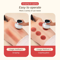 Masseur portable Gua Sha anti-cellulite à lumière rouge et bleue, 6 intensités réglables pour amincissement corporel, détoxification, soulagement de la douleur, certifié CE