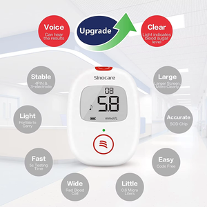 Kit de Medidor de Glucosa en Sangre Sinocare Safe AQ con Voz, Glucómetro Digital con Tiras Reactivas y <span class=keywords><strong>Lancetas</strong></span> <span class=keywords><strong>para</strong></span> Uso Doméstico - Product Image 2
