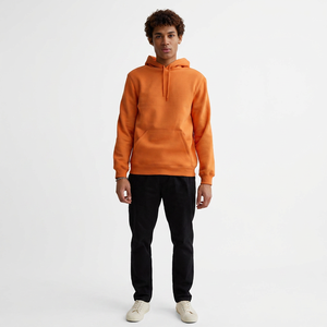 Sweat à capuche pour homme en tissu polaire polyester/coton, séchage rapide, respirant, couleur unie, coupe classique, décontracté pour l'hiver - Product Image 1