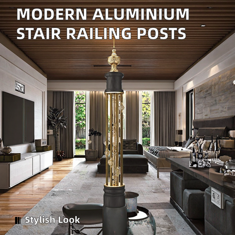 Modern Style Stair Railing Column Aluminium Fencing Posts Elegant ...