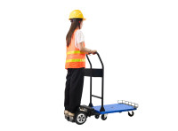 Carretilla Eléctrica Plegable de 200 kg de Carga con Motor sin Escobillas de 900 W, Carro de Equilibrio Automático, Almacenamiento de Herramientas y Personalización OEM
