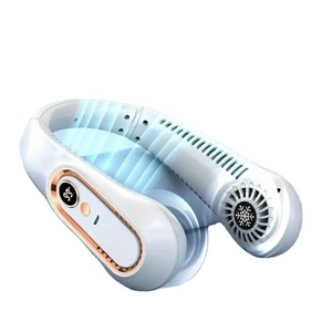 Ventilateur portable 2-en-1 à porter autour du cou et à main, 100 vitesses, refroidissement par glace, batterie rechargeable, mini-ventilateur pour les voyages en extérieur - Product Image 1