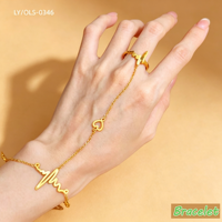 Bijoux pour femmes au style simple et tendance, plaqué or 18 carats, acier inoxydable 304/316, bracelet à perles carrées en zircon, bague, chaîne de doigt