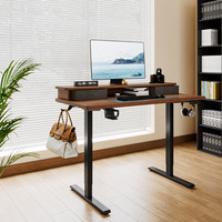 Bureau de travail modulaire en bois résistant aux rayures, avec un seul moteur, conversion télescopique en métal, ergonomie, table électrique réglable en hauteur