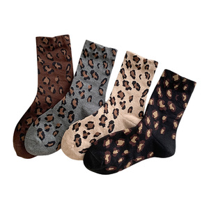 <span class=keywords><strong>Calze</strong></span> Invernali da Donna Stile Instagram, Trendy, con Stampa Leopardata e Pois, a Metà Polpaccio, Spesse, Senza Cuciture, in Cotone - Product Image 6