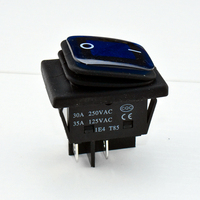 Kcd4 Interrupteur à bascule étanche rouge, jaune, bleu, vert, noir avec LED / 12V / 24V / 110V / 220V / 4 broches/voyant