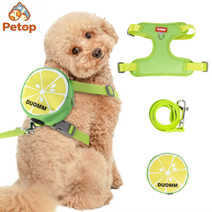 Arnés de Lujo Personalizado OEM Petop para Perros Grandes, Ajustable, Acolchado y Suave, de Poliéster, con Porta Bolsas para Excrementos y Correa Elástica - Product Image 1
