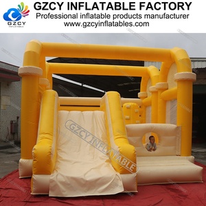Prix de gros Maison de rebond pour enfants couleur jaune mini <span class=keywords><strong>trampoline</strong></span> gonflable avec toboggan pour enfants - Product Image 3