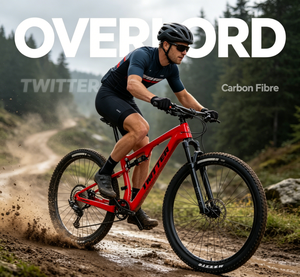 Bicicleta de Montaña OVERLORD de Fibra de Carbono, 12 Velocidades, Horquilla de Suspensión Delantera, Asiento Cómodo, Capacidad de Carga de 120 kg, OVERL - Product Image 1