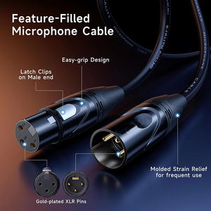 <span class=keywords><strong>Câble</strong></span> <span class=keywords><strong>Xlr</strong></span> professionnel Câbles <span class=keywords><strong>XLR</strong></span> vers <span class=keywords><strong>XLR</strong></span> courts de qualité supérieure, <span class=keywords><strong>câble</strong></span> de microphone mâle à femelle, cordon de <span class=keywords><strong>micro</strong></span> en cuivre sans oxygène (OFC) - Product Image 2