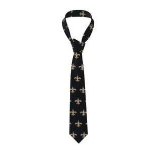 Cravate rayée de football américain des Saints de la Nouvelle-Orléans pour hommes, cravates pour hommes, cravates de fête et d'affaires, cravate en polyester doux - Product Image 1