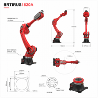 BORUNTE Bras robotisé industriel 6 axes, charge utile 20 kg, portée 1895 mm, répétabilité ±0,05 mm pour le soudage et la manutention des matériaux
