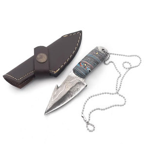 Cuchillo de caza profesional de acero de Damasco hecho a medida con mango de madera de alta calidad, compatible con OEM, precio mayorista, cuchillo de cuello - Product Image 3
