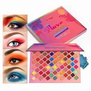 Produsen Kosmetik Palet Perona Mata Mahkota Biru MOQ Rendah 1 Lapis Palet Eye Shadow Glitter Kustom Cokelat Besar