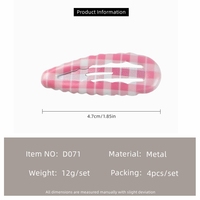 Muju Lot de 4 Pinces à Cheveux BB Mignonnes Colorées de 4.7cm, Forme Ondulée, Motifs Fleurs, Barrettes en Métal pour Enfants, Douces et Élégantes