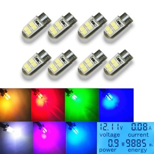 หลอดไฟ LED W5W T10 8 ดวง ไฟโดม 12 โวลต์ หลอดไฟแบบสั้นสำหรับไฟอ่านหนังสือภายในรถยนต์ ไฟส่องป้ายทะเบียน - Product Image 5