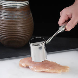 Herramienta de cocina 304 ablandador de carne de acero inoxidable mango de madera martillo para carne para bistec carne pollo cerdo - Product Image 4