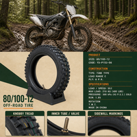 Pneu tout-terrain 2.50-10 en gros avec chambre à air, adhérence équilibrée et résistance à l'usure pour moto tout-terrain adulte