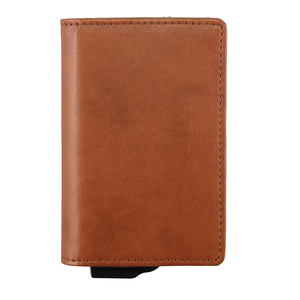 กระเป๋าสตางค์อะลูมิเนียม CardHoda ดีไซน์พับสั้น บุด้วยหนังแท้ ป้องกัน RFID สำหรับทุกเพศ - Product Image 3