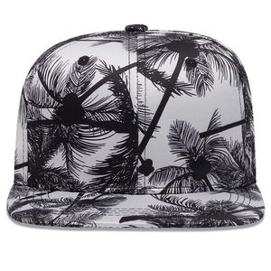 Yüksek kalite 6 Panel çiçek baskı Snapback kap toptan özel Logo erkek kadın Hip Hop Gorras düz fatura tropikal çizgili - Product Image 3