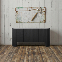 MINYU 2025 Buffet en bois massif de chêne de luxe avec plateau en marbre naturel, style moderne antique, armoires pour salle à manger et salon