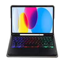Étui clavier rétro-éclairé en cuir pour iPad 10e génération 10.9 2022 avec pavé tactile