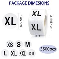 Étiquette de vêtement personnalisée imprimée, ronde, codée, autocollante, pour taille de vêtement, t-shirt, jupe, pull, pantalon, étiquette amovible pour la vente au détail