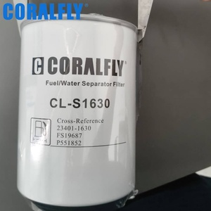 Fabricante Chino Coralfly, Filtro Separador de Agua y Combustible Diésel para Camiones 23401-1630 FS19687 P551057 BF1223-O ISO/TS 16949 Nuevo - Product Image 2