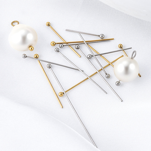 Aiguilles à tête sphérique en acier inoxydable plaqué or CX Custom Vacuum, vente en gros, accessoires en vrac pour <span class=keywords><strong>la</strong></span> fabrication de bijoux - Product Image 2