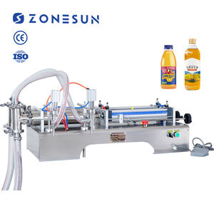 ZONESUN, bomba de pistón de 2 cabezales, champú Horizontal, grasa, refrescos, leche, agua, motor, aceite, máquina de llenado de jugo líquido - Product Image 1