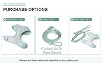 Harnais pour chien à carreaux imprimé sur mesure, réglable, souple et extensible, à porter par-dessus la tête, avec laisse assortie en option, OEM