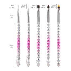 Ensemble de pinceaux à ongles de précision à poils en nylon pour dégradé plat, outil de dessin et de peinture pour extension de gel, usage professionnel en salon et manucure à domicile - Product Image 1