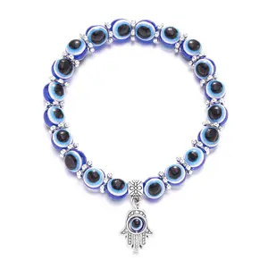 Creatieve Vlinder Vorm Blauwe Oog Hanger Armband Geometrische Turkse Evil Blauwe Oog Kralen Armband Voor Vrouwen