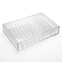 Boîte de rangement et de présentation moderne en acrylique transparent pour tuiles de mahjong avec couvercle, taille personnalisée, organisateur multi-usages