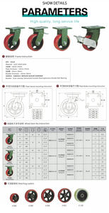 China Factory OEM Hochleistungs-Industrie-Nachlauf PU-Nachlauf 6 8 10 <span class=keywords><strong>12</strong></span>-Zoll-Laufradlenker mit fester Rolle - Product Image 5