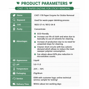 Agent de réduction <span class=keywords><strong>micro</strong></span>-adhésif 82% <span class=keywords><strong>Plus</strong></span>, enzymatique pour papier, pour l'élimination des résidus collants dans les raffineries de pâte à papier - Product Image 4