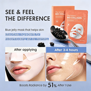 Masque facial en gel de collagène pour peaux sèches OEM ODM, à l'hyaluronate de sodium, hydratant et illuminateur. - Product Image 5