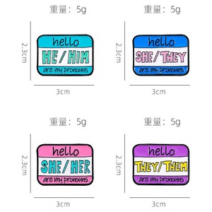 2025 <span class=keywords><strong>série</strong></span> sociale il/elle sont mes pronoms mots broche broches émail coloré il elle ils <span class=keywords><strong>eux</strong></span> revers Badge pour vêtements accessoires - Product Image 3