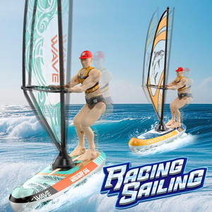 DWI Dowellin - <span class=keywords><strong>Barco</strong></span> de <span class=keywords><strong>Vela</strong></span> a Control Remoto de 2.4 GHz con Luces LED para Niños, Piscinas y Uso en Interiores/Exteriores, Control de 4 Canales, Baterías Incluidas - Product Image 1