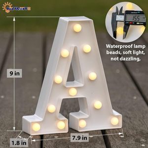 Hxweiye pin Powered ấm trắng LED marquee chữ đèn đăng ký 26 Bảng chữ cái 10 số lớn ánh sáng Đảng chiếu sáng sinh nhật thanh - Product Image 1